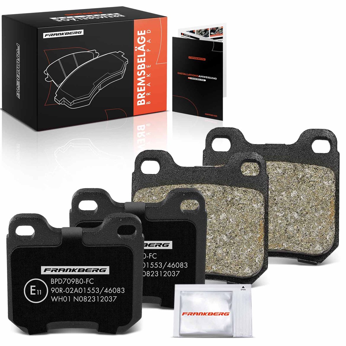 Frankberg 4x remblokken achteras voor Opel