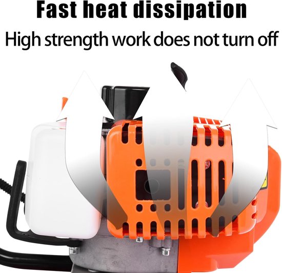 Tuinfrees Motor - Bodemwoeler Grondwoeler - Bodem Bewerken - Krachtige 52cc Motor - 94x82x30 cm - Oranje — afbeelding 5