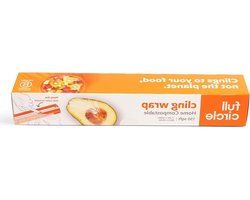 Full Circle Compostable Cling Film - 150 m² Roll - Seals and Saves Food - Vegetable and Plastic-Free - Dispenser with Sliding Cutter