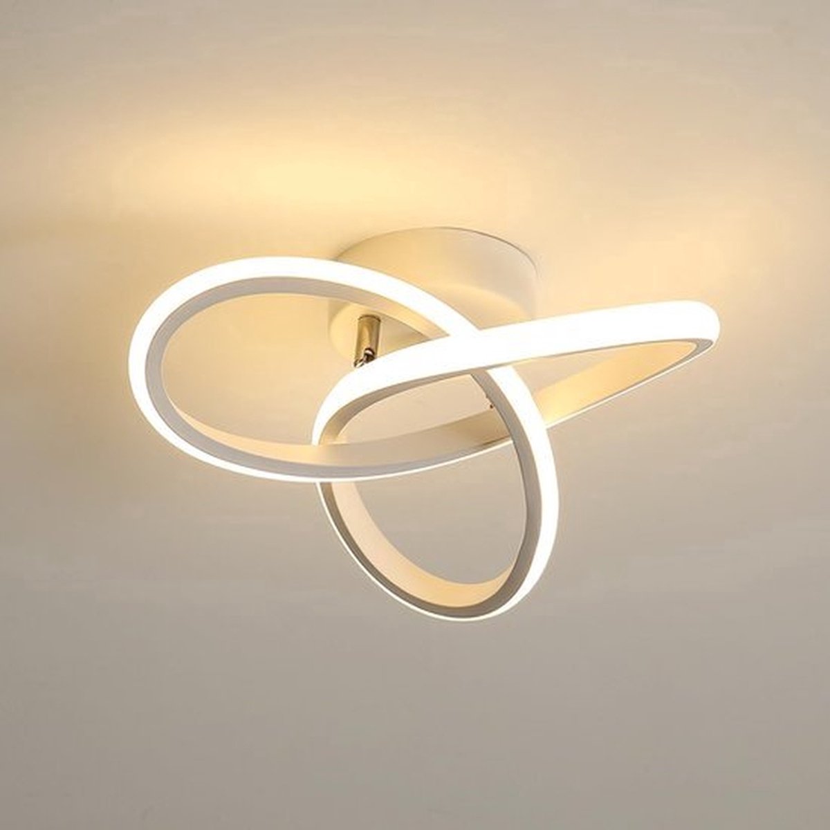 Moderne LED Plafondlamp - 22W 2500LM 3000K Diameter 25 Cm Warm Wit met Gebogen Design - Half Inbouw Plafondverlichting voor Slaapkamer & Badkamer - Energiezuinige Keukenlamp