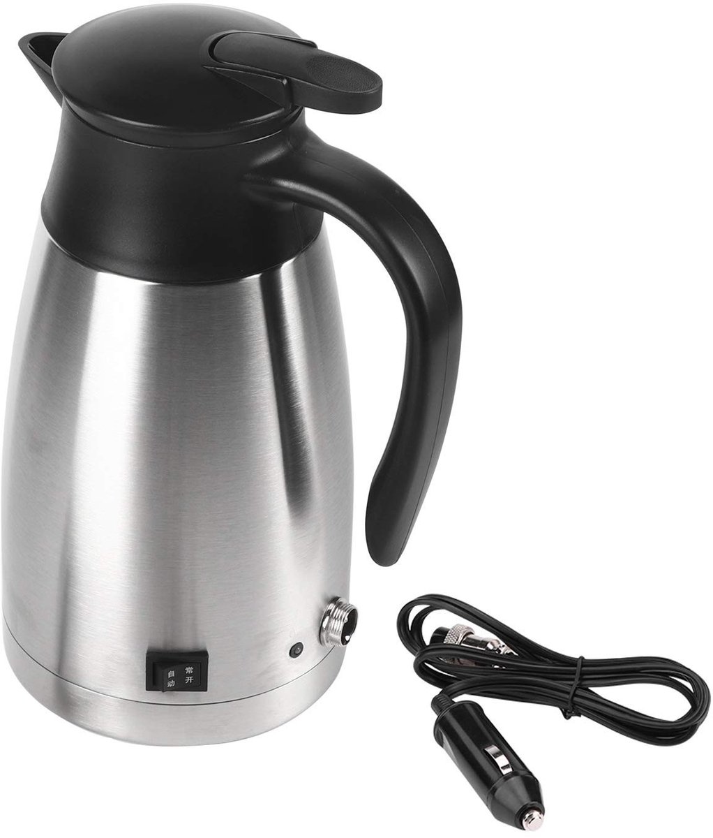 EBTOOLS 12V Elektrische Waterkoker voor Auto - RVS, 1000 ml, Snelle Verwarming