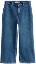 Next - Dames - Cropped jeans met riem en wijde pijpen - Blauw