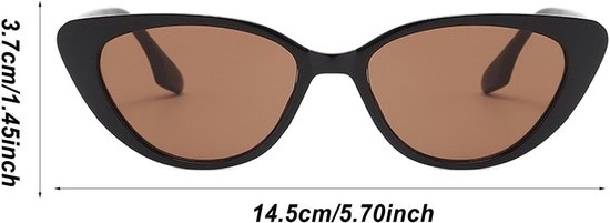 Zonnebril Dames Heren - Zonnebril UV400 - Zonnebril met AC Glazen - Hars Montuur - Zwart Montuur met Bruine Glazen — afbeelding 5