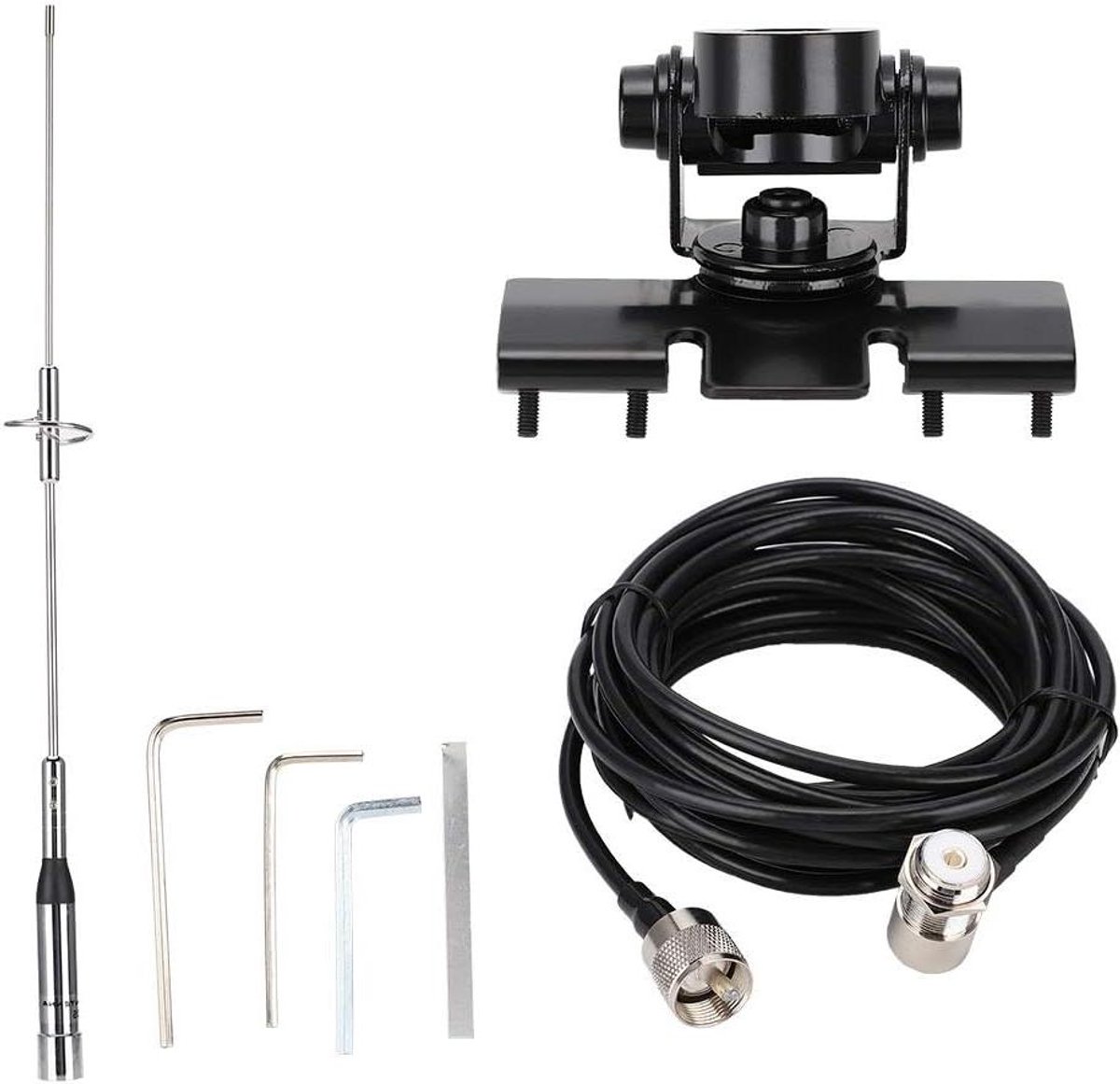 Dual-band Antenne - Mobiele Antenne Radio - Auto Communicatie - Magnetische Voet Waterdicht - 5M Kabel - Zwart