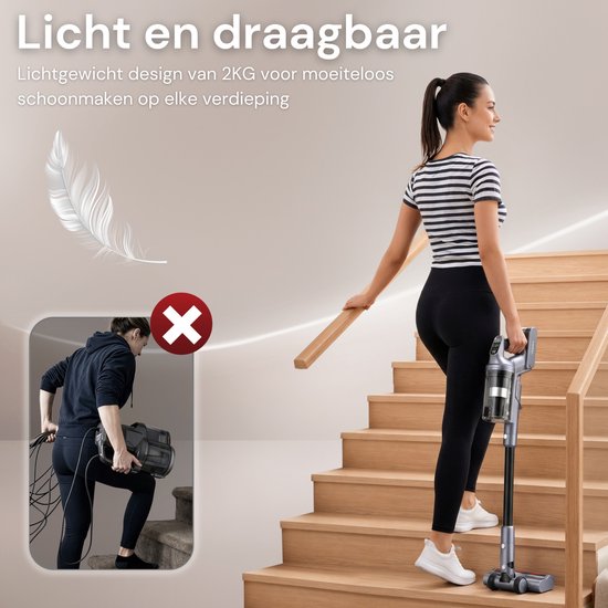 Vesora® 3-en-1 Steelstofzuiger V1 Sans fil sans sac - Aspirateur sans fil - Aspirateur à miettes sans cordon - Aspirateur - Aspirateur à main - Aspirateur sans fil avec filtre Hepa - Aspirateur pour animaux de compagnie - Aspirateur sans sac