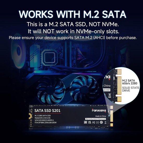 Interne SSD - Solid State Drive - Computer Upgrade - SLC Cache Technologie - M.2 2280 - Zwart — afbeelding 2