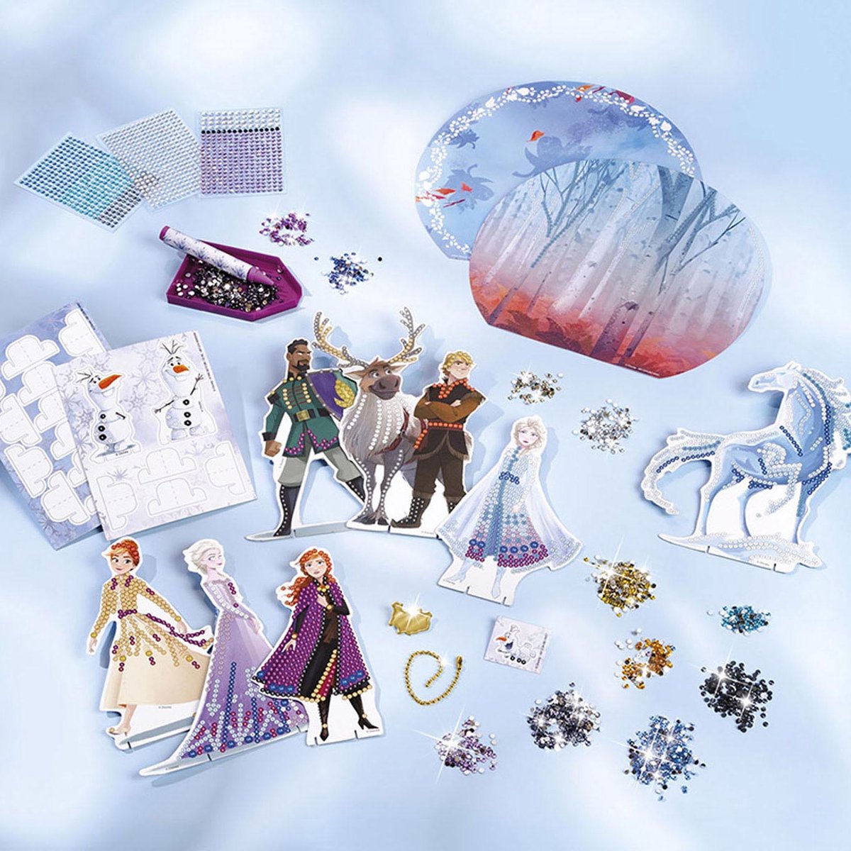 Disney Frozen Totum knutselkoffertje Anna en Elsa glitterfiguren maken - diamond painting knutselen speelgoed meisjes cadeau tip winter wonderland — afbeelding 8