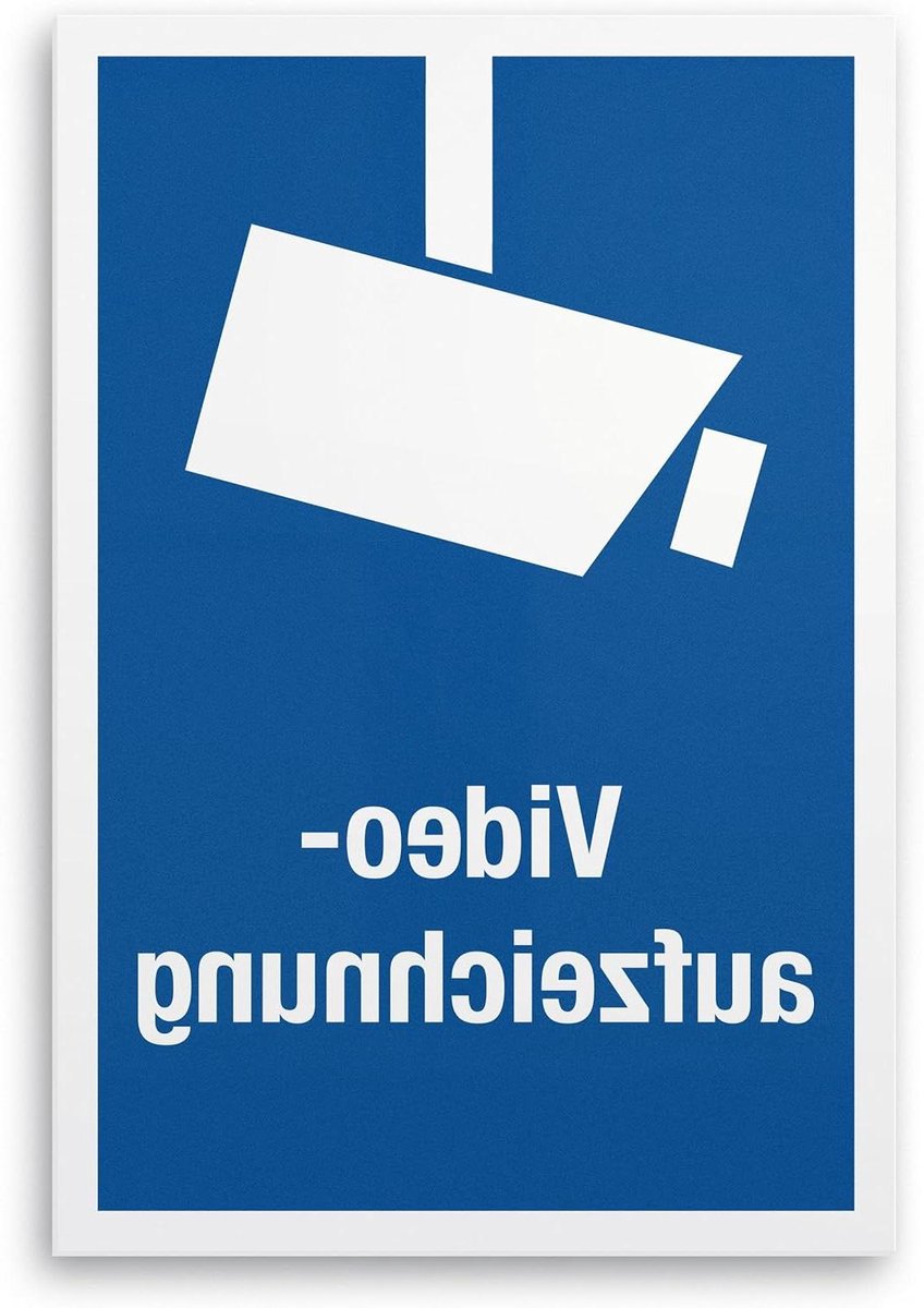 Bewakingsbord Camera - Waarschuwingsbord Camera - Gebouw Beveiliging - Weerbestendig Plastic - 20x30 cm - Wit