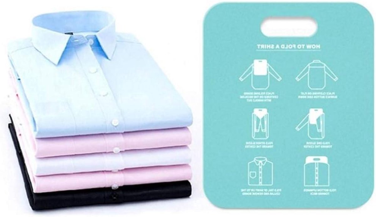 Shirt Vouwplank - Kleding Organizer - Snel Kleding Vouwen - Duurzaam PP Materiaal - 30.5 x 25.3 cm - Blauw
