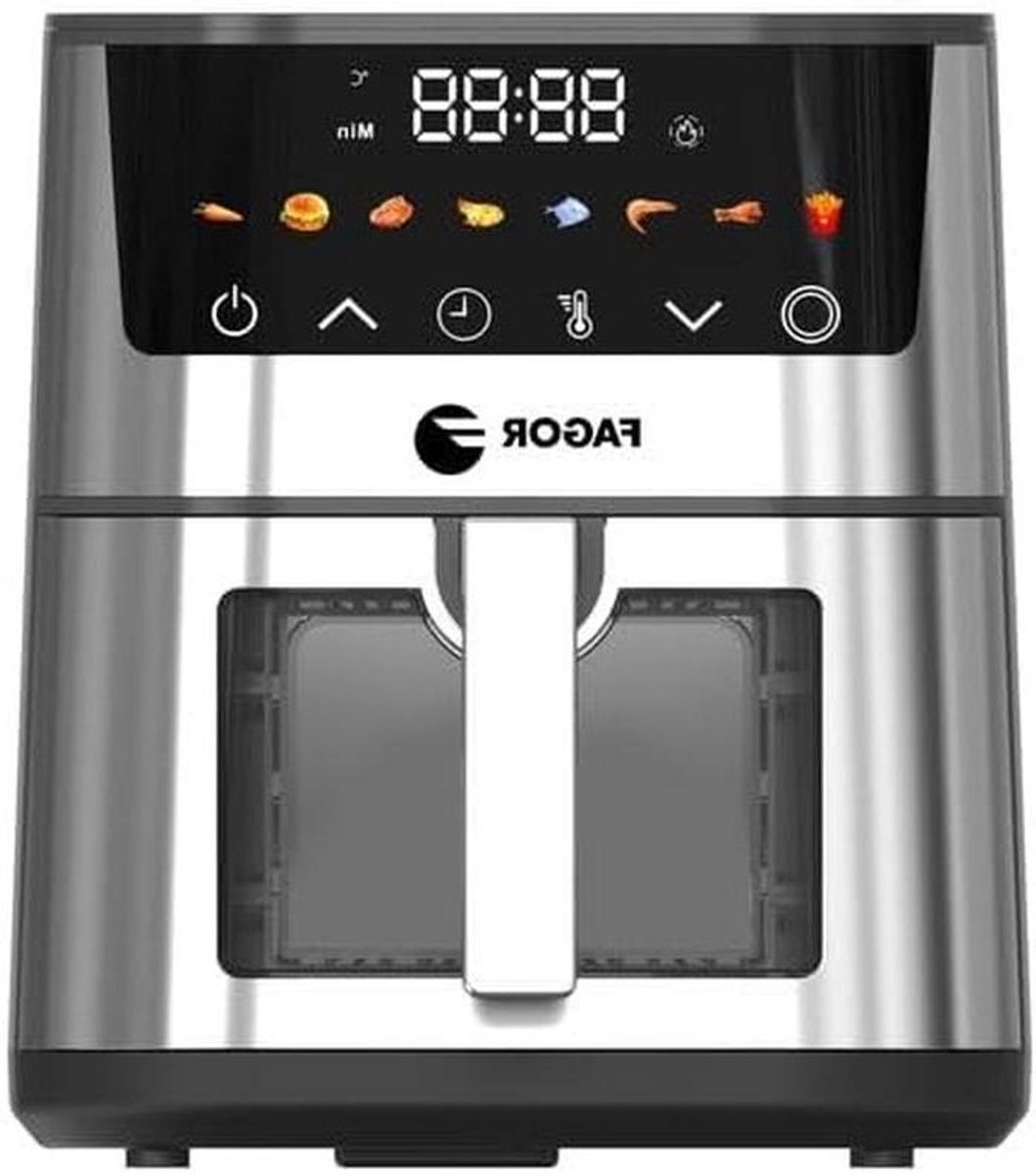 Heteluchtfriteuse - Airfryer - Gezond Frituren - 8 Programma's - 5 Liter - RVS
