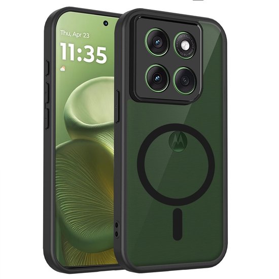 Coque Coverup - Convient pour Motorola Edge 70 Fusion - Coque arrière transparente mate Coverup avec cache-appareil photo - Compatible MagSafe - Noir