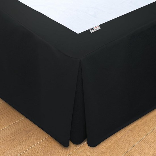 Boxspringhoes Bedrok - Hoeslakens Boxspring - Slaapkamer Vernieuwen - Lange Val Tot Grond - 140 x 200 cm - Zwart