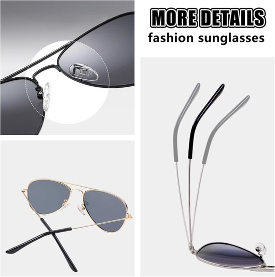 Aviator Kinder Zonnebril - Pilotenbril Jongens Meisjes - Bescherming Tegen Zonlicht - Gepolariseerde UV400 Lens - 21.5 x 11.4 cm van Aviator — afbeelding 4