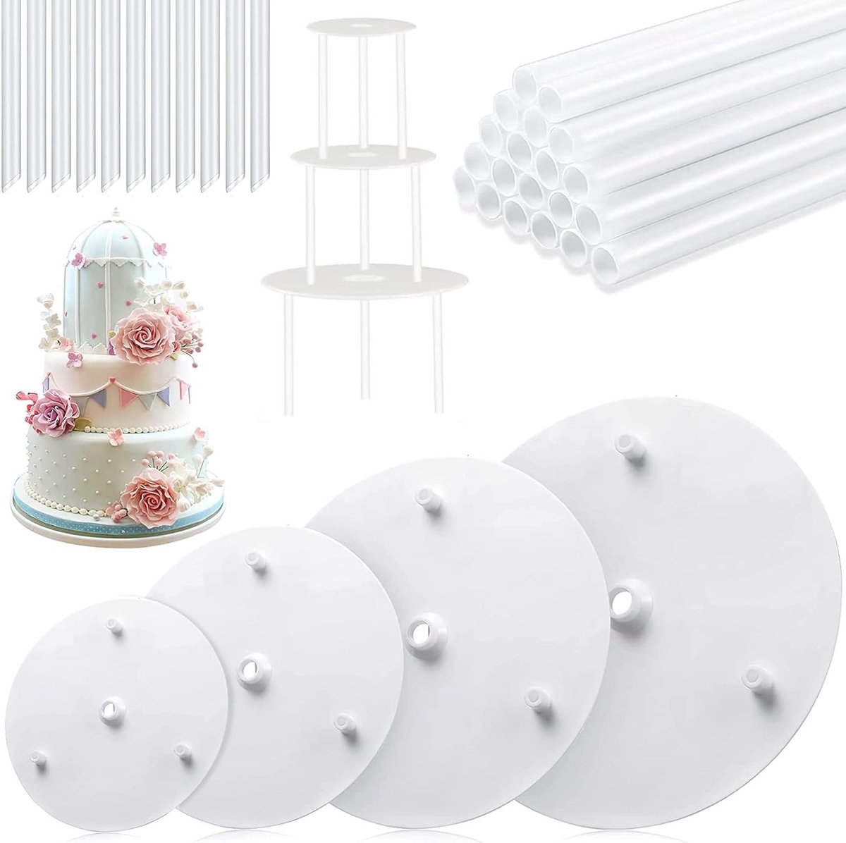 Cupcake standaard set voor het presenteren van heerlijke cupcakes, taartjes en gebakjes