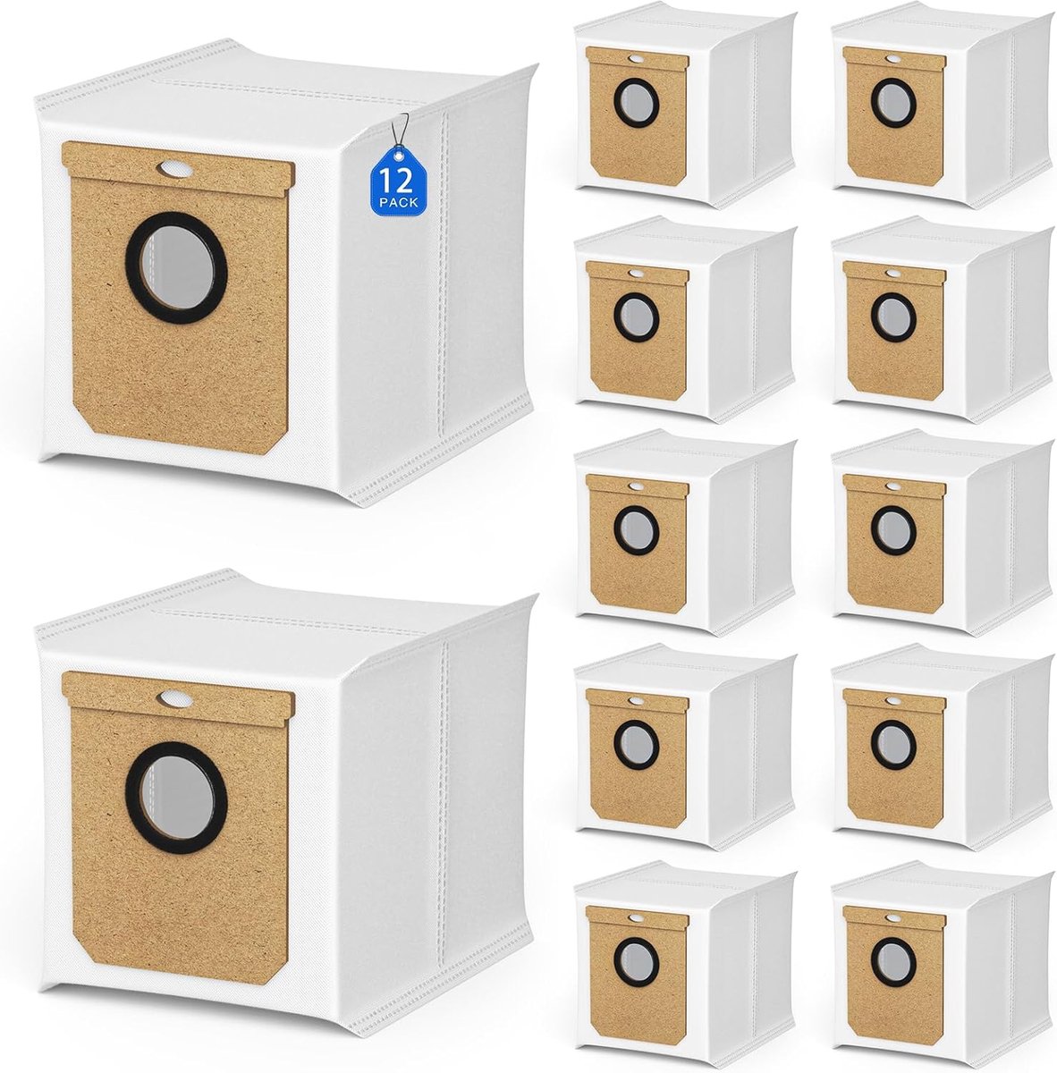 12 stuks stofzuigerzakken voor Eufy L50 SES L60 SES - voor Conga Home 10000, 8090 Ultra, 9090 AI - voor Haier H9 + - vervangende zak robotstofzuiger