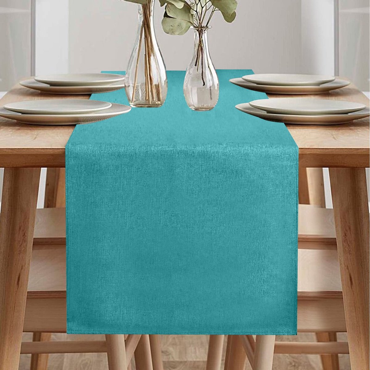 Elzusha - Tischloper Modern - Waterdicht - Loper voor op de Tafel - Lente Groen - Balkon en Binnen Party Decoratie - 40 x 140 cm