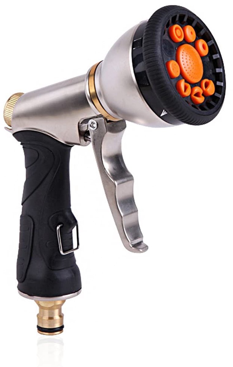 Elzusha - Slangmondstuk Heavy Duty - 9 Verstelbare Spuitpatronen - Tuin en Auto - Multifunctioneel gebruik - Sterk en duurzaam - Geschikt voor vers...