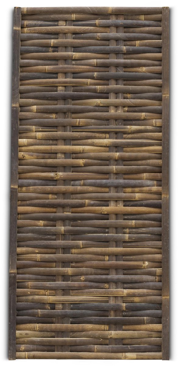 Gevlochten bamboe schutting Horizontaal - 90 x 200 cm - Donker - Eviro Bamboe