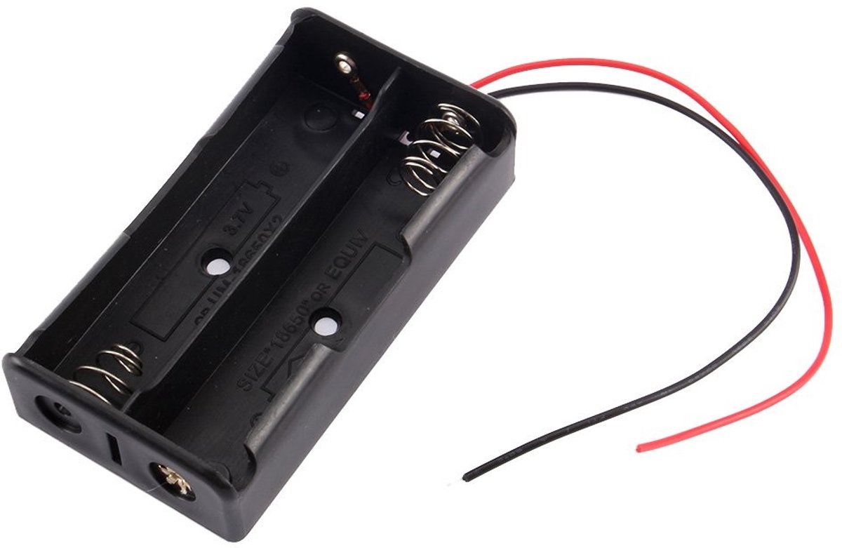 Dailygoods - 3.7V Battery Holder - Oplaadbare Batterij Houder - Compact en Duurzaam - 18650 Formaat - Ideaal voor Projecten - Inclusief Draadverbindin