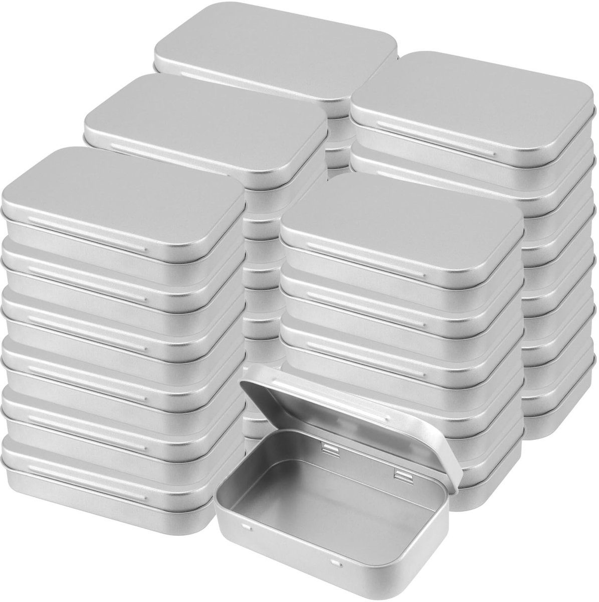 Dailygoods - Mini Metalen Opbergdozen - 30 Stuks - Handig voor Opslag - Zilveren Kleur - Lege Blikjes met Deksel - Perfect voor Creatieve Projecten -