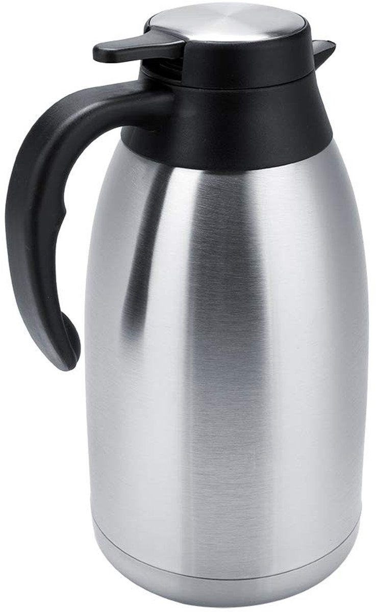 Zeynomax - Vacuüm geïsoleerde waterpot - Thermoskan - Dubbele wand - Roestvrij staal - Koffiepot - 2 Liter - Geschikt voor warme en koude dranken