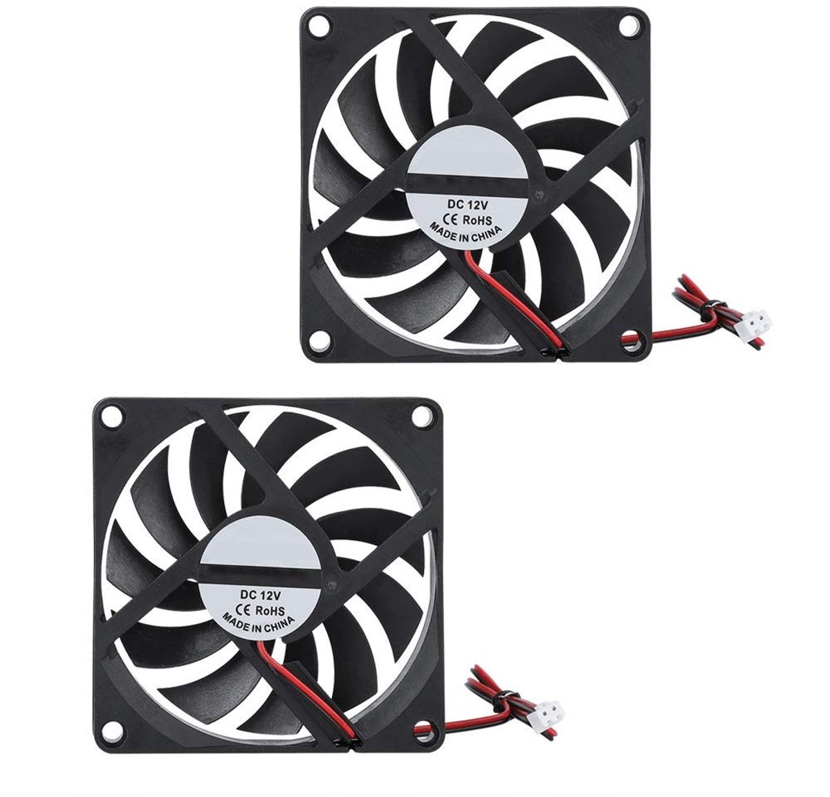 Tangxi 80x80x10mm 12V Koelventilator 6000RPM - Perfect voor 3D Printers - 2 Stuks