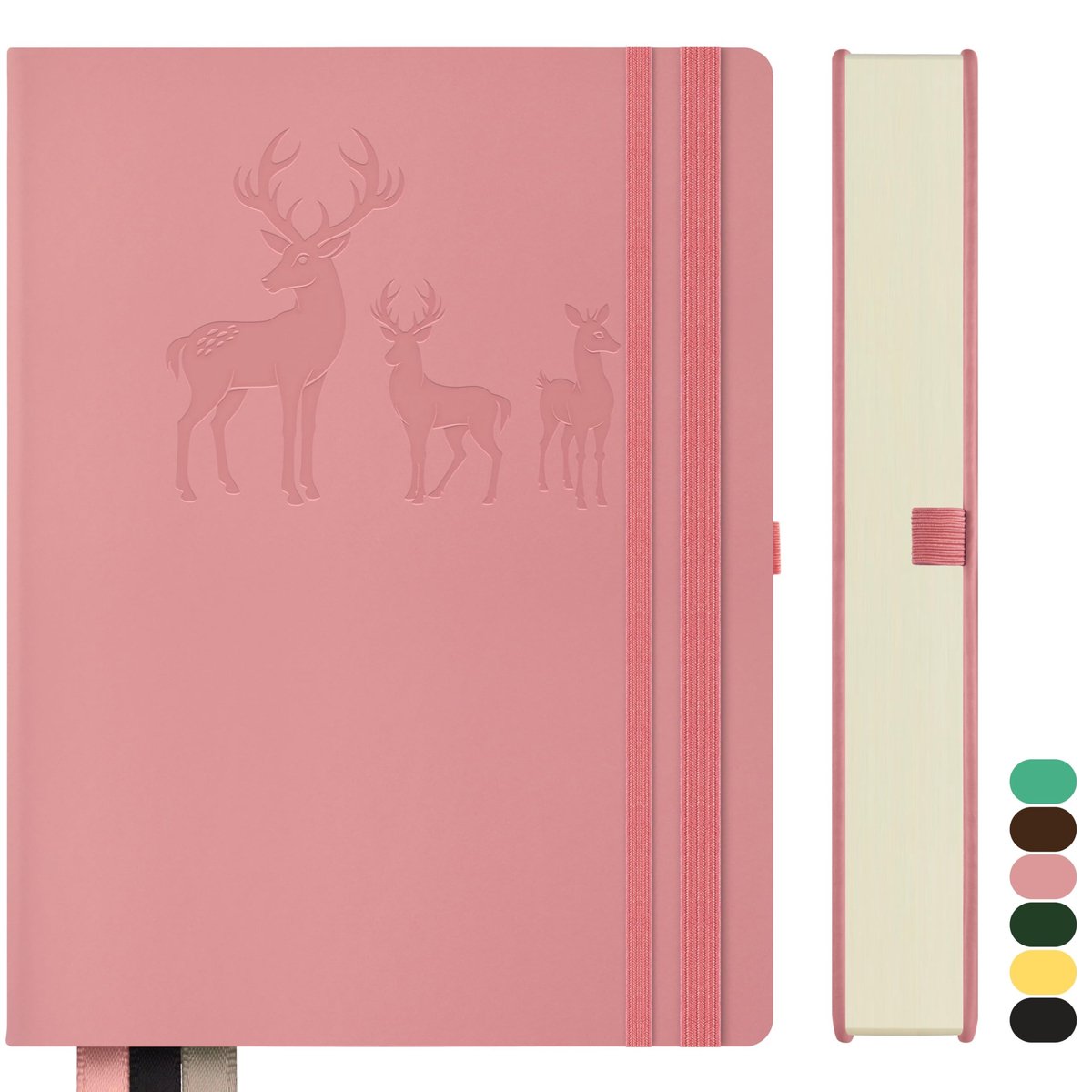 Dailygoods - Notitieboek B5 - Bullet Journal - Hardcover lederen notitieboek - Roze - Gelinieerd papier - Geschikt voor kantoor en school