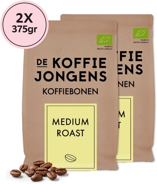 De Koffiejongens - Medium Roast - 100% biologische koffiebonen - 2x 375 gram