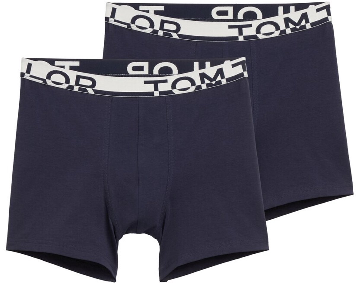 Tom Tailor - Halflange boxershorts in een 2-pack - Maat 4 - blue-dark-solid