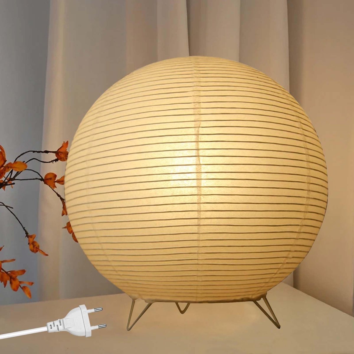 Livia home - Rijstpapier Lampenkap - E14 Fitting - Ideaal voor sfeerverlichting - Wit - Decoratief design - 24cm Hoog - Geschikt voor binnen - Modern