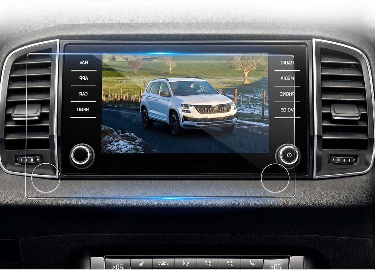 8 inch pantserglas beschermfolie voor Skoda Karoq en Kodiaq – gehard glas met anti-vingerafdruk, krasbestendig en eenvoudig aan te brengen