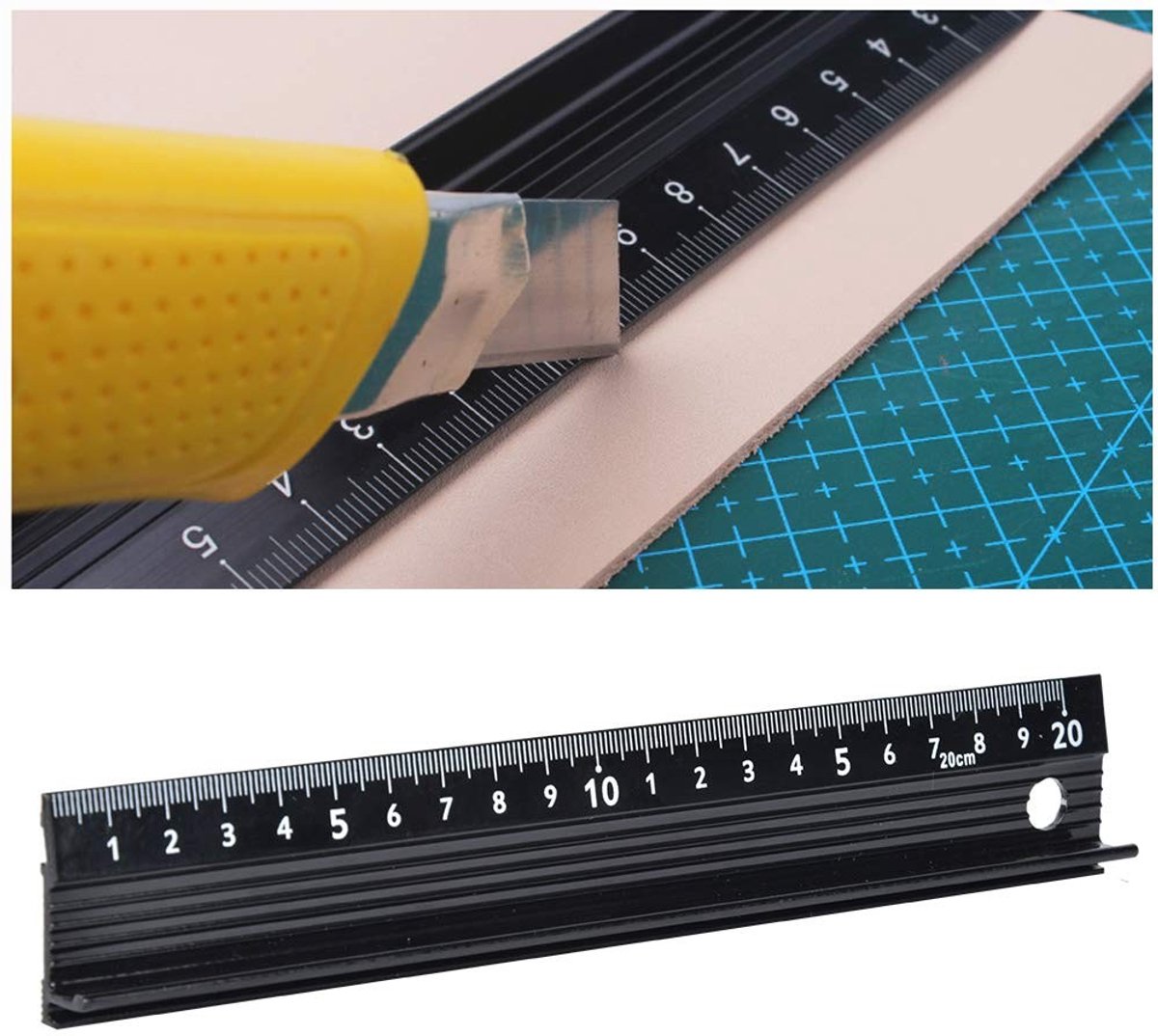 Zeynomax - Snijliniaal - Aluminium Legering - Voor Stabiliteit en Precisie - L-vormig 20 cm - Eenvoudig Gebruik - Perfect voor Snijwerk - Geschikt v..