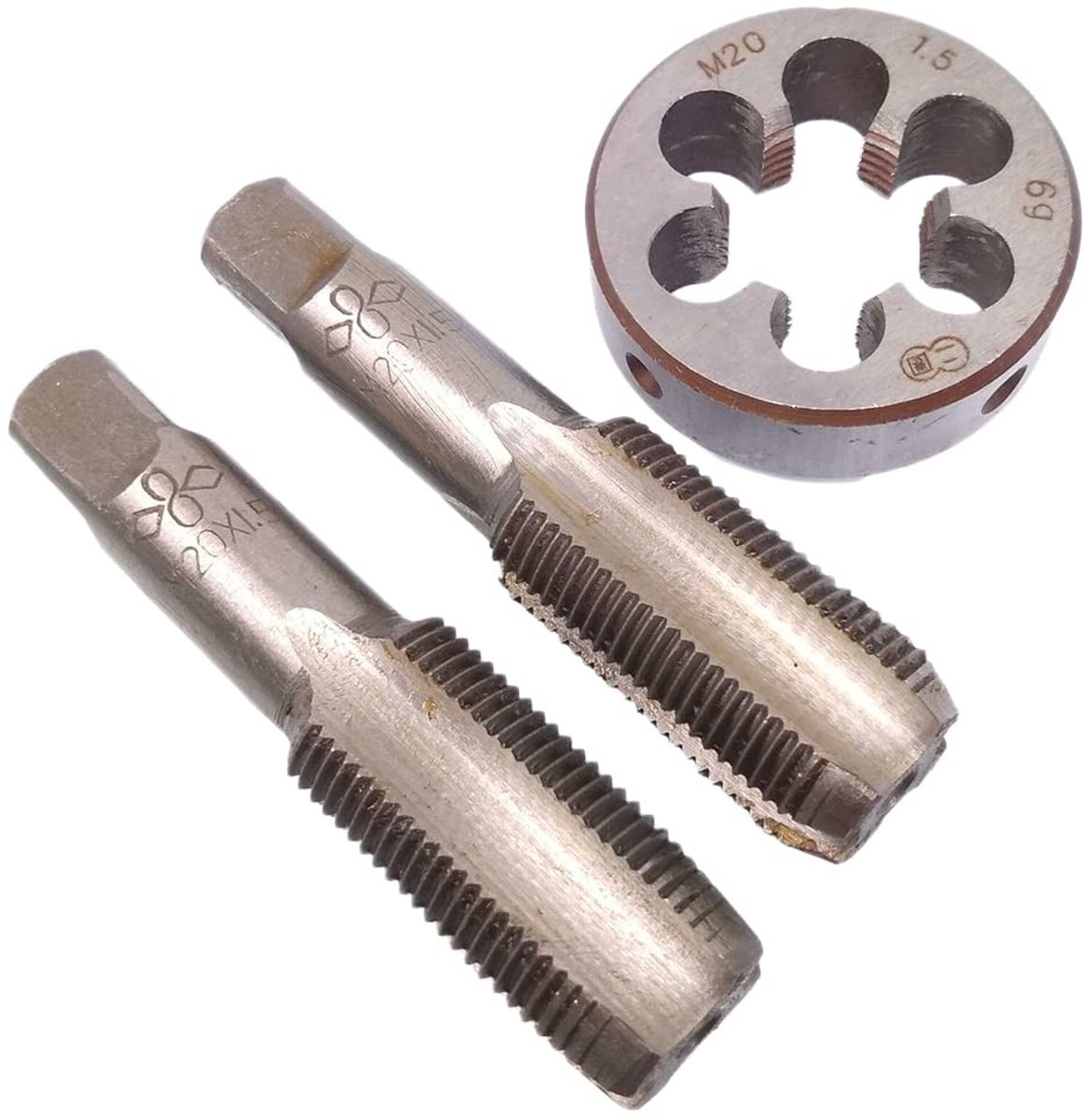 Vlemico - Metrische Rechterhand Tap en Die Set - M20 x 1.5mm - Hoogwaardige kwaliteit - Duurzaam materiaal - Voor precisiewerk - Geschikt voor ...