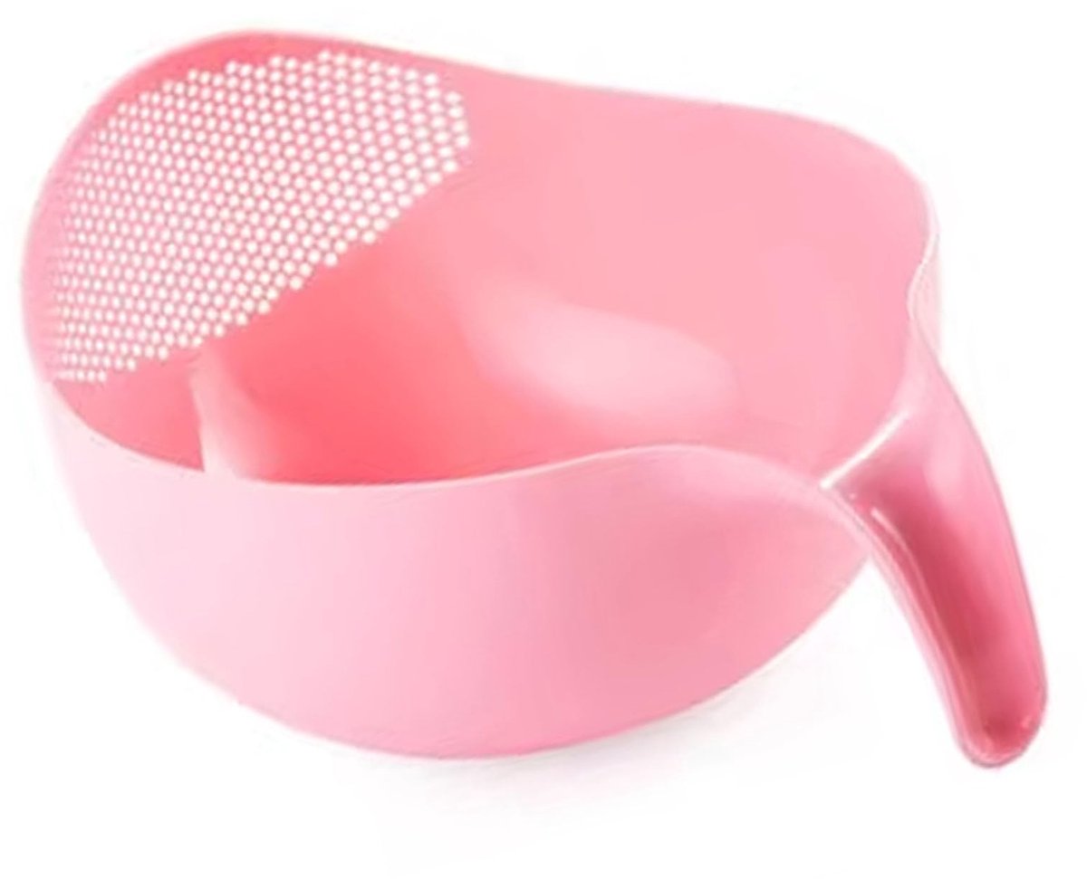Dailygoods - Rijstwasmachine - Fruit en Groente Zeef - Groot Roze - Keukenbenodigdheden - Makkelijk schoon te maken - Geschikt voor voedsel en pasta