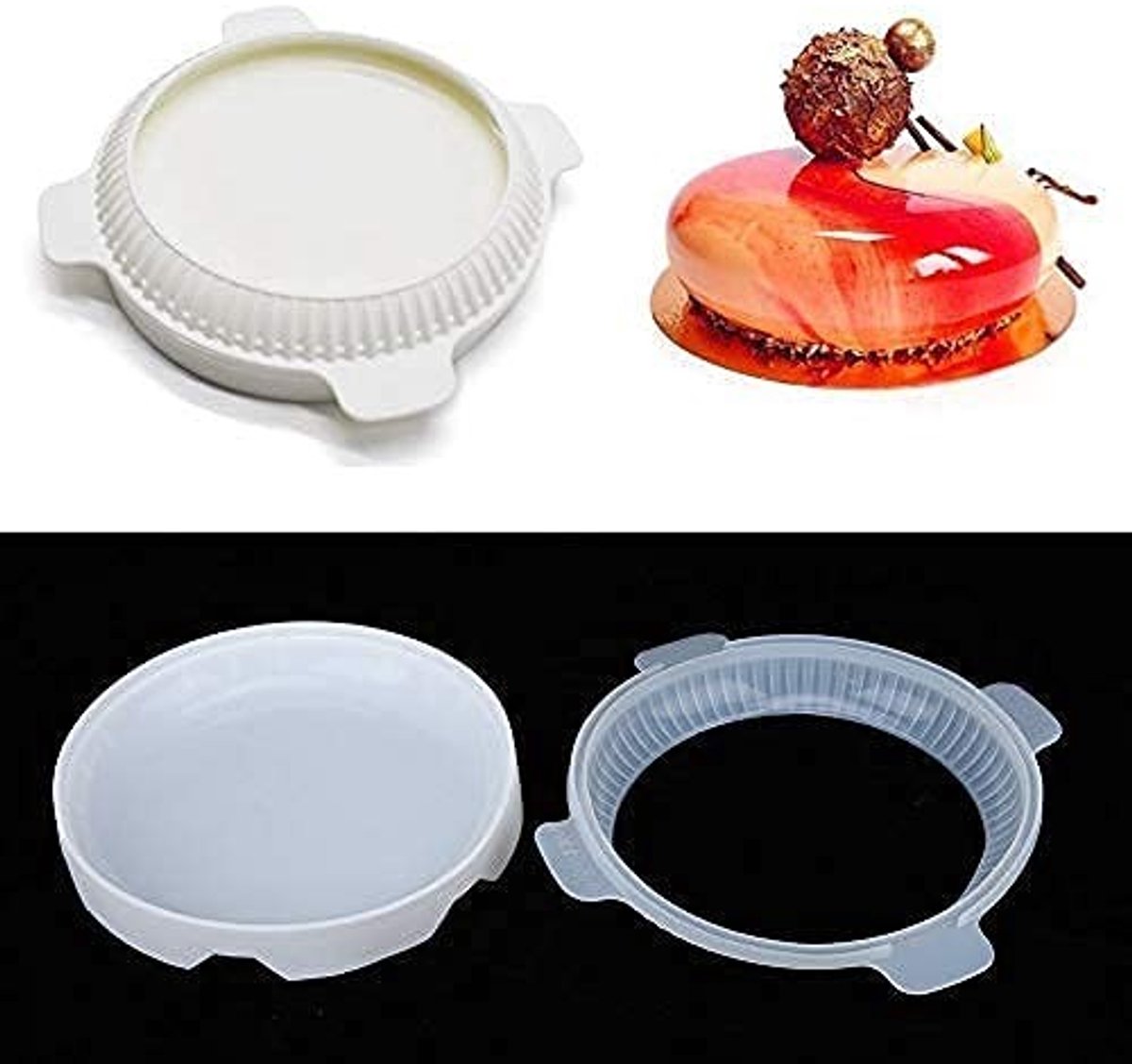 Dailygoods - Ronde siliconen bakvorm - Anti-aanbaklaag - Veilig voor oven en magnetron - Zwart - Geschikt voor cake en brood - Ideaal voor verjaardage
