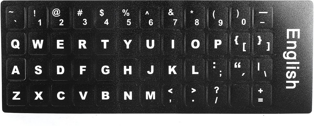 Dailygoods - Universele Toetsenbord Stickers - PVC Stickers - Zwart - Waterdicht en stofdicht - Geschikt voor PC en Laptop
