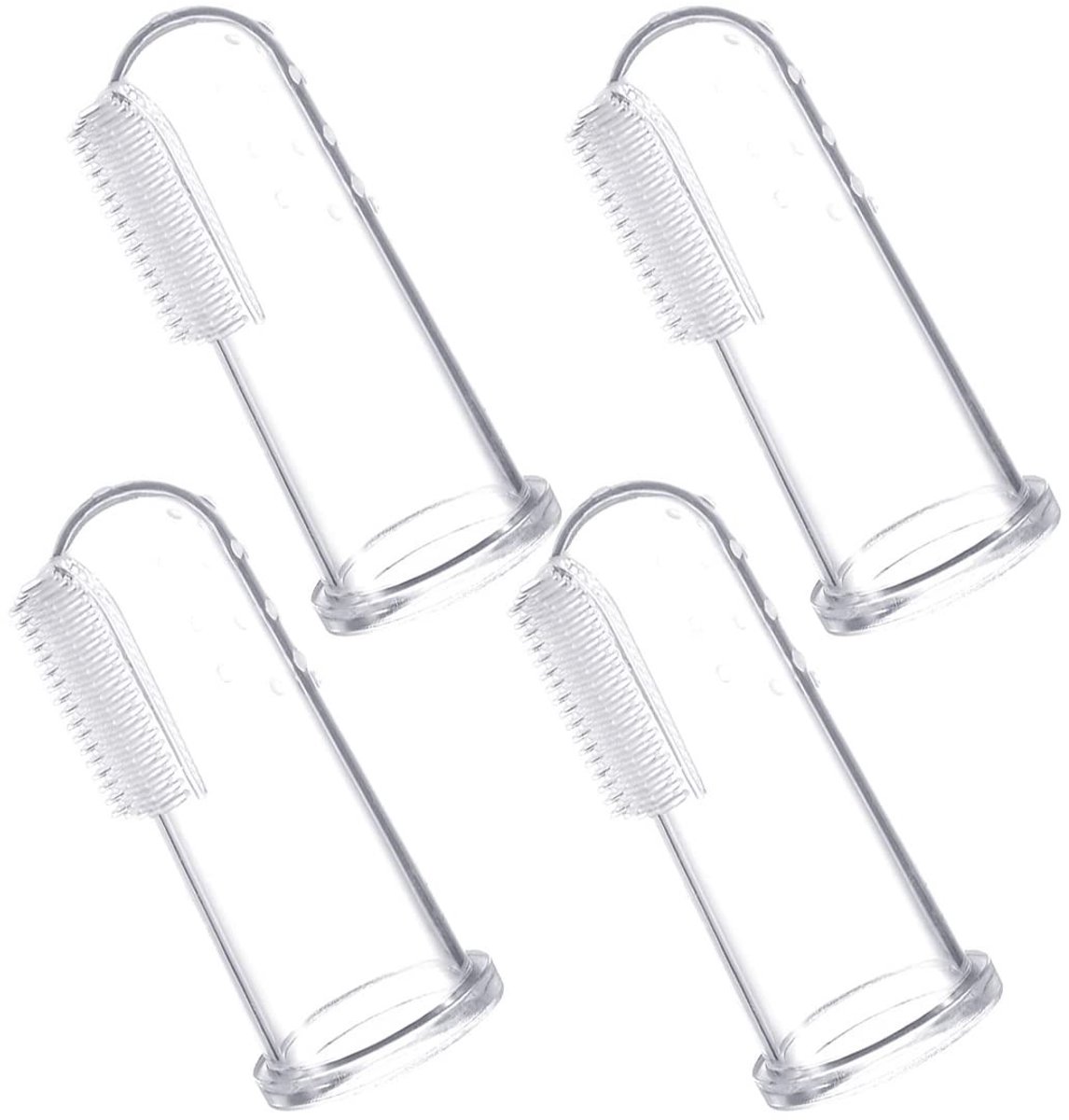 Dailygoods - Vingertandenborstel - Baby tandenborstel - Tandverzorging - 4 stuks - Kindermondverzorging - Voor baby's van 0-24 maanden
