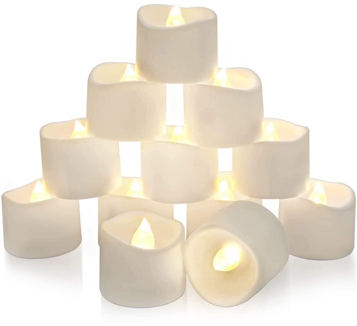 Dailygoods - Ledtheelichtjes - Flikkerend en Veilig - Warm Wit - Decoratie voor Feesten - Ideaal voor Seizoensgebonden Vieringen