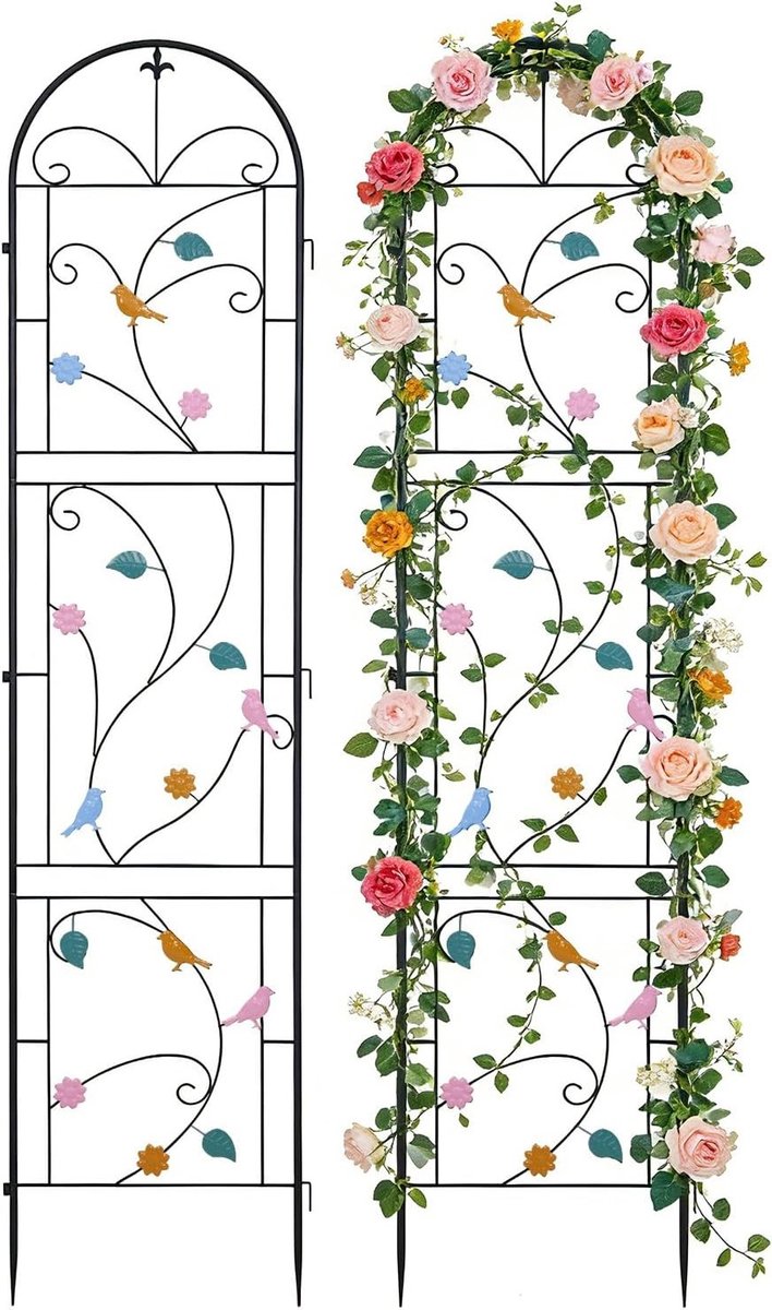 Metalen klimhulp voor tuinplanten, stevig hekwerk voor bloemen, rankrooster voor rozen en