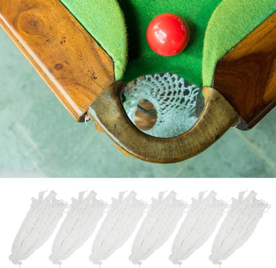 Biljart Netto Zak - Pool Tafel Zak - Biljart Spelen - Duurzaam Katoengaren - 6 stuks - Zwart van Merkloos — afbeelding 3