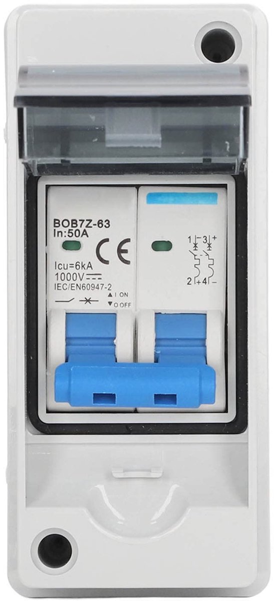 Dailygoody - 1000V DC Scheidingsschakelaar - Zonnepanelen - IP65 Waterdicht - Miniatuur Stroomonderbreker - Voor Huis en RV - Veiligheid en Betrouwbaa...