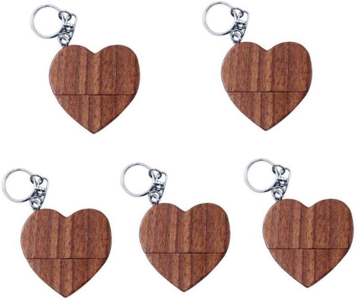 Houten USB Sticks - Opslag Geheugen - Bestanden Overzetten - Draaibare Dop - 5 Pack 1GB - Rood