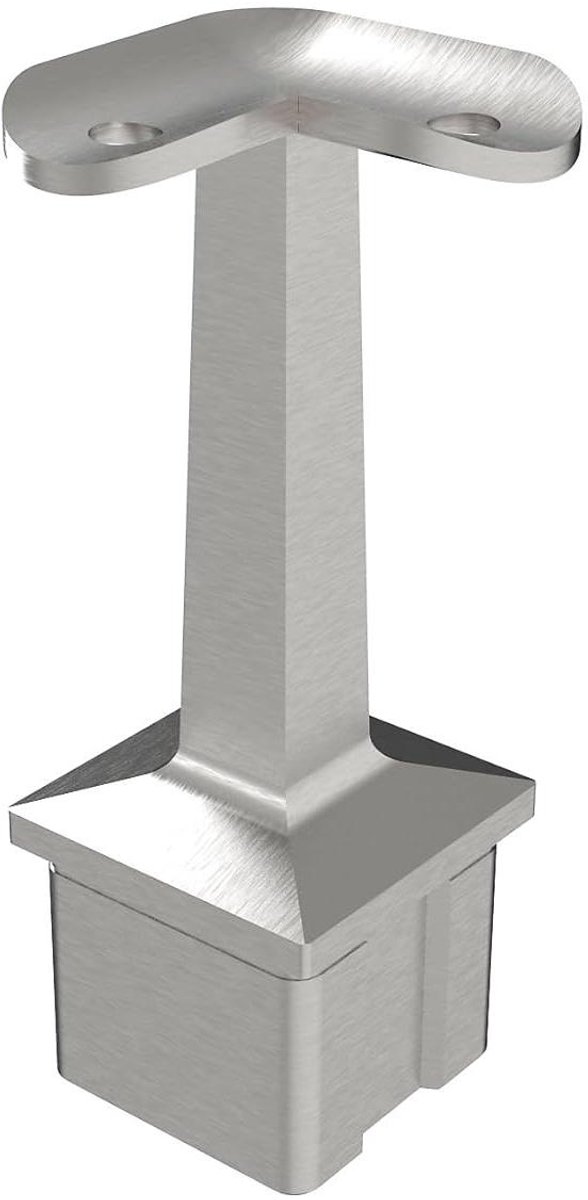 Leuningsteun vierkant - Paalhouder - Balustrade Constructie - Roestvrij staal V2A - 40x40x2 cm - Zilver