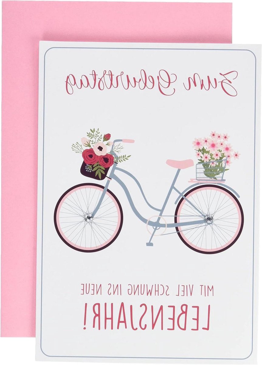 Verjaardagskaart - Wenskaart - Verjaardag vieren - Inclusief envelop - 116 x 166 cm - Roze