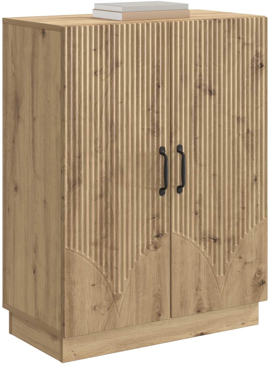 vidaXL - Dressoir - Artisanaal - eiken - 66 - x - 34,5 - x - 87 - cm - Bewerkt - hout