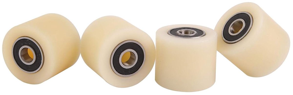 Nylon Wielen - Looprollen Set - Mechanische Apparaten - Gefreesd Nauwkeurig - 4 Stuks 35mm - Lichtbeige