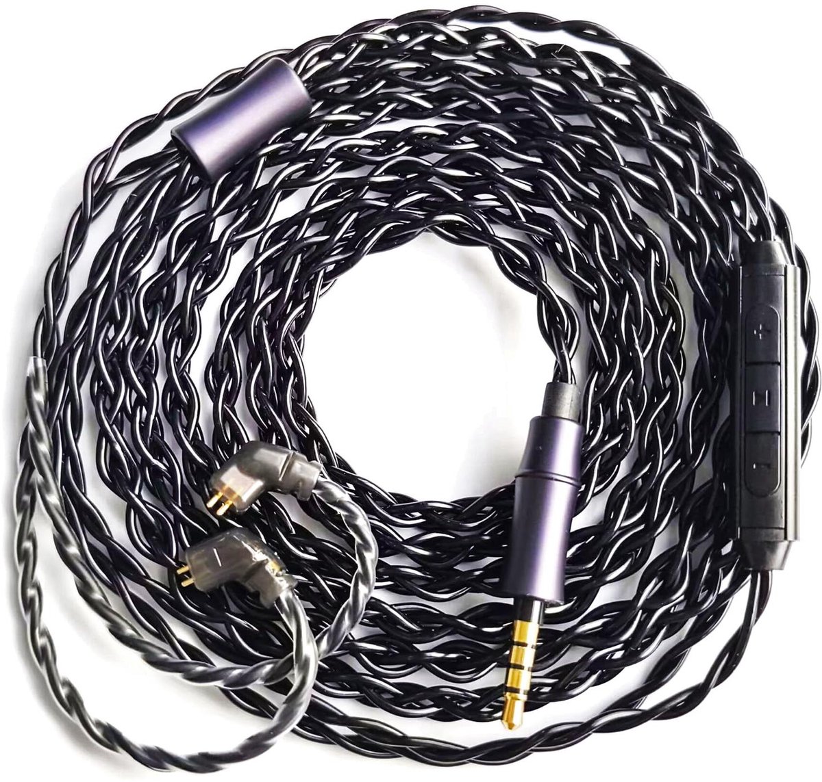 Koptelefoon Kabel - Oortelefoon Upgrade - Verbeterde Audio - Verzilverde 6N Koper - 2 Meter - Zwart