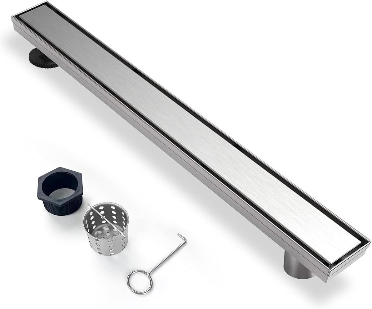 Lineaire Douche Afvoer - Vloergoot Douche - Water Snel Afvoeren - 2-in-1 Tegel Inzet - 48 Inch - Roestvrij Staal