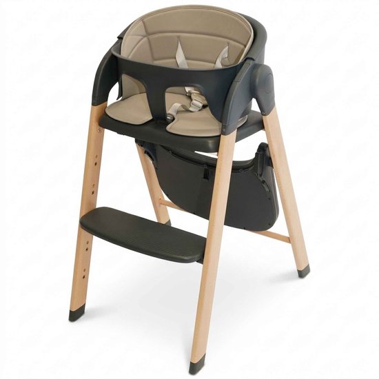 Bo Jungle - Grow With Me High Chair Shady Grey - Verstelbaar - Comfortabel - Ergonomisch van Bo Jungle — afbeelding 2