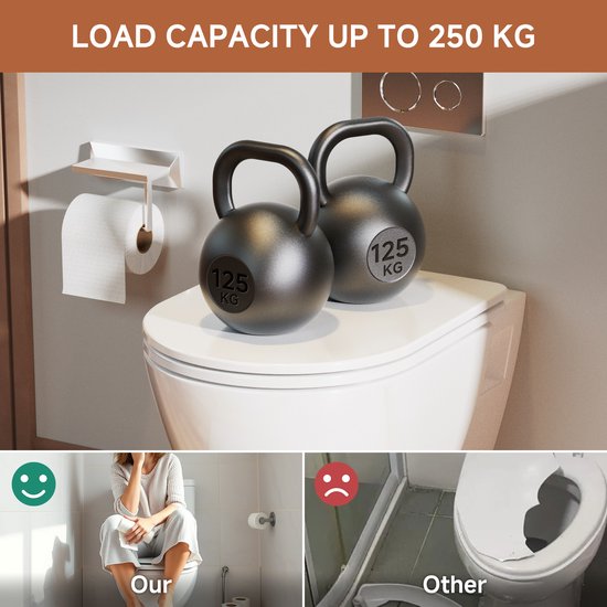 Auralum max Porte-rouleau de papier toilette avec étagère - Porte-papier toilette - Chrome - Embouts - Avec plateau - Porte Papier toilette - Porte- Papier Toilettes
